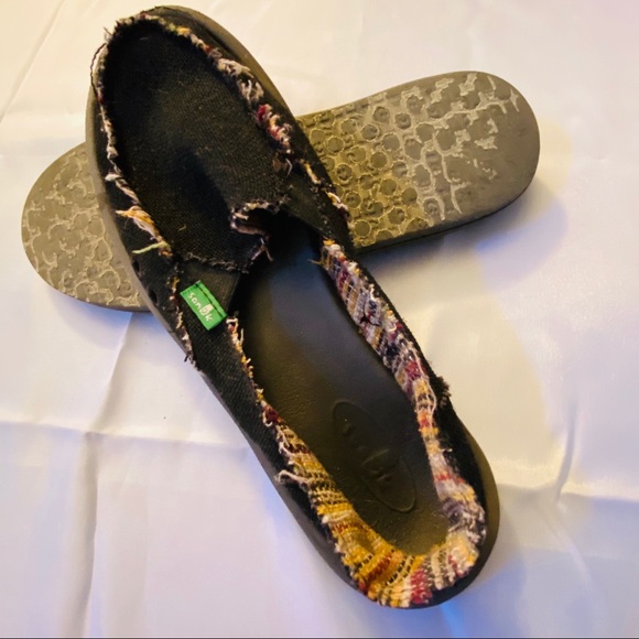 Sanuk Women’s Sidewalk Surfer Black W/ Multi Sz 8 - Picture 8 of 15